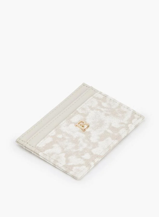 Flora Bella By Shoexpress Cream Textured Card Holder With Monogram Detail for Women | Best Price UAE